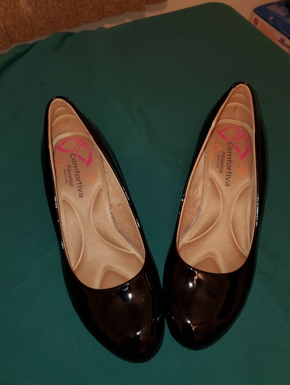 Comfortiva Amora Black Patent Dress Pump 7.5 W